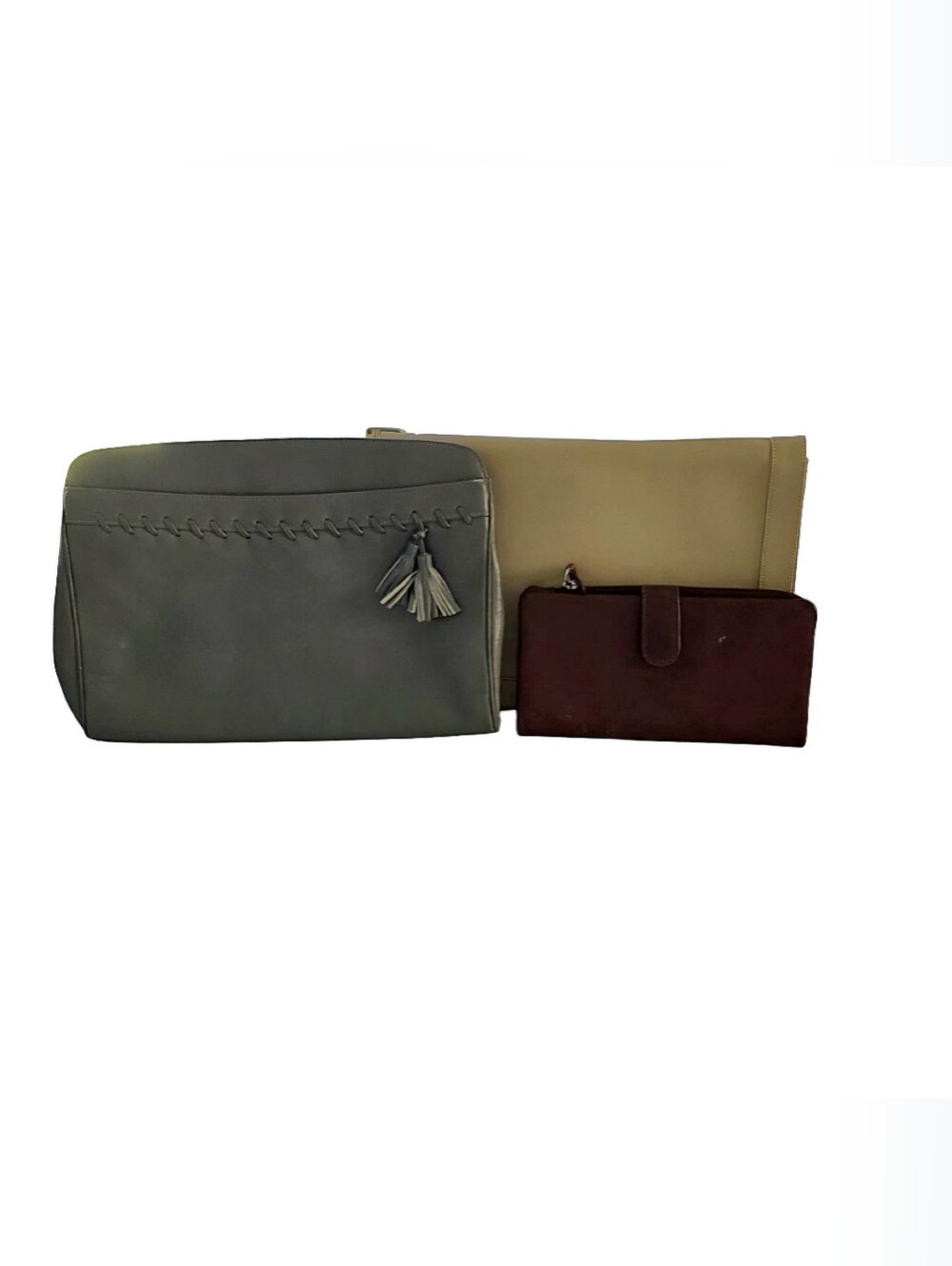 Vintage Susan Gail, Lou Taylor Leather Handbags + Wallet Lot Of 3 Items